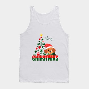 Little dog Christmas tree Merry Christmas ,Brafdesign Tank Top